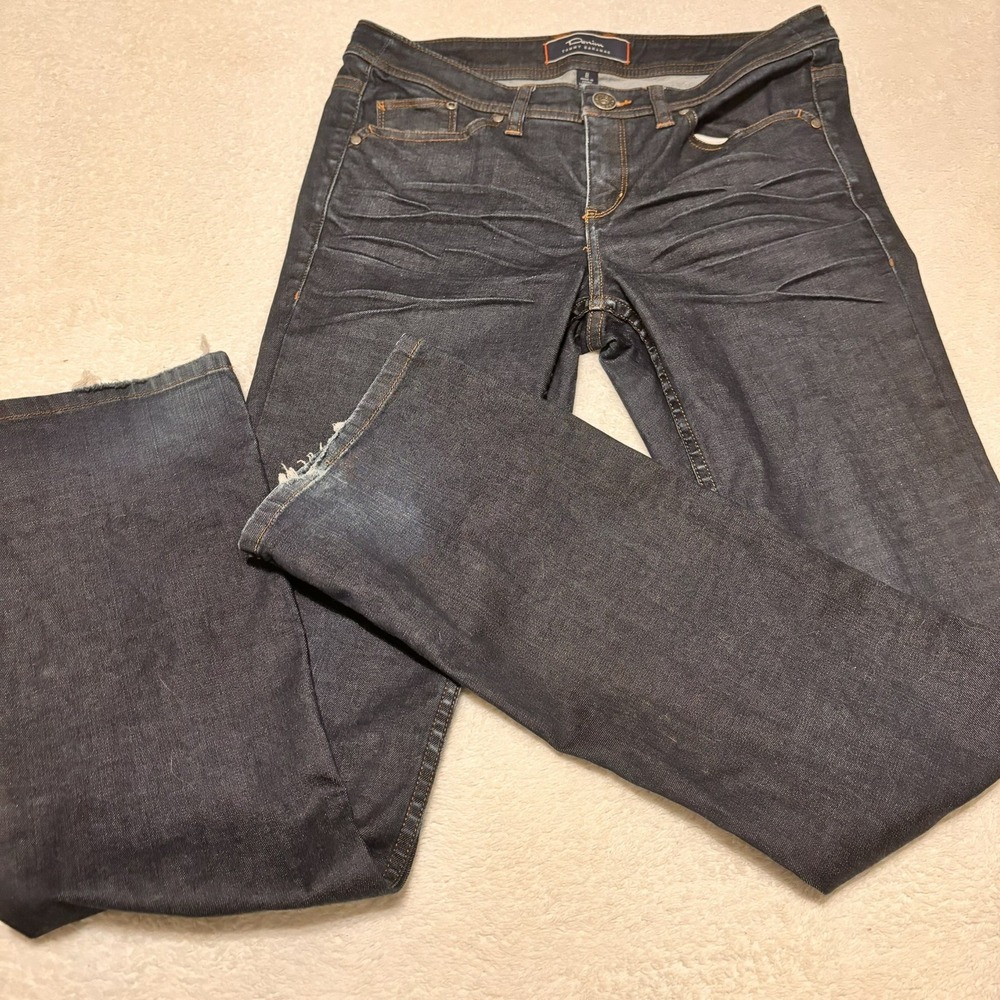 Tommy Bahama Denim Womens 8 Dark Wash Whisker Straight Leg Jeans Stretch READ